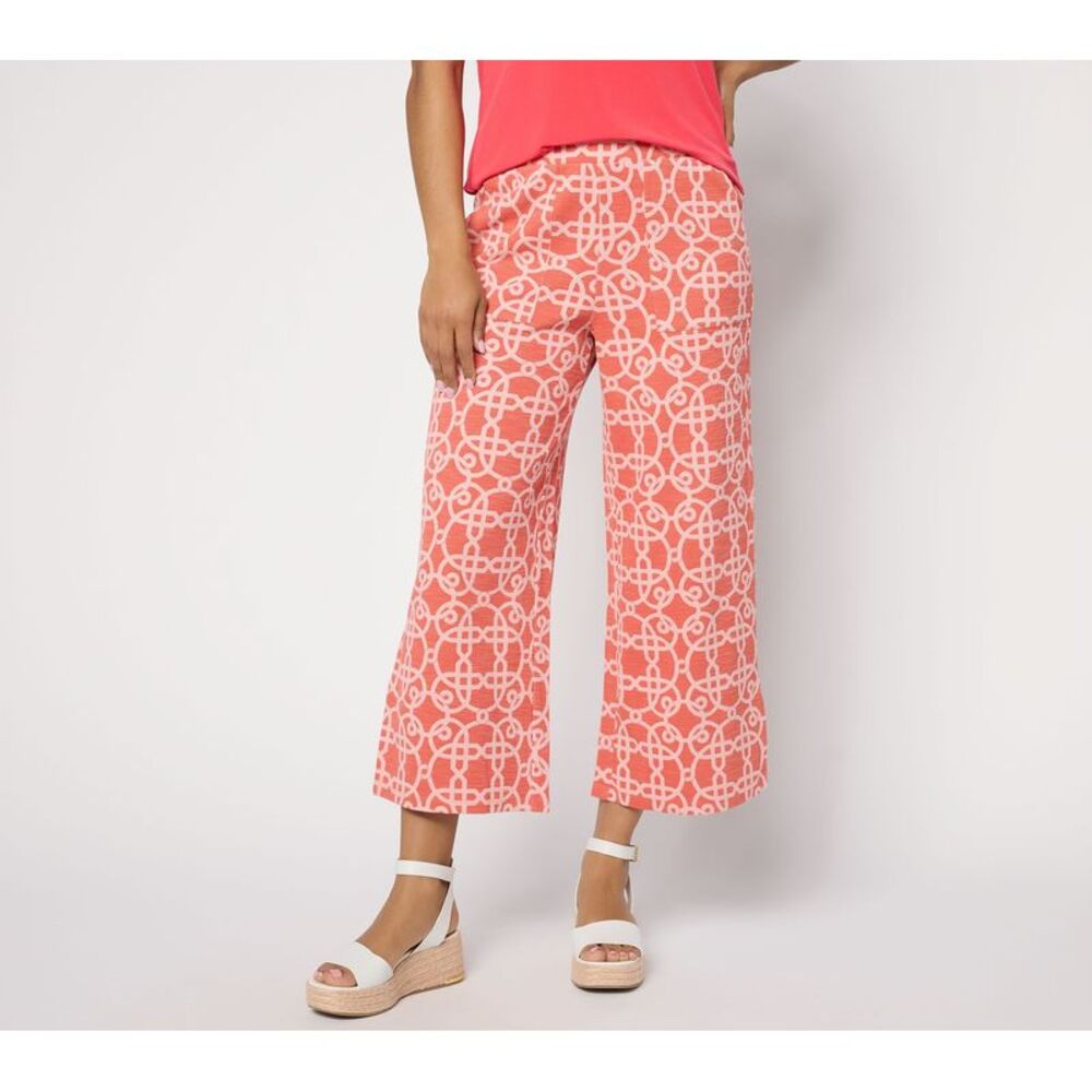 Susan Graver Women's Pants Sz S Make Your Selection: Soleil Printed Pink A722088